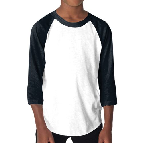 BB253 Youth Poly-Cotton 3/4 Sleeve Raglan Thumbnail