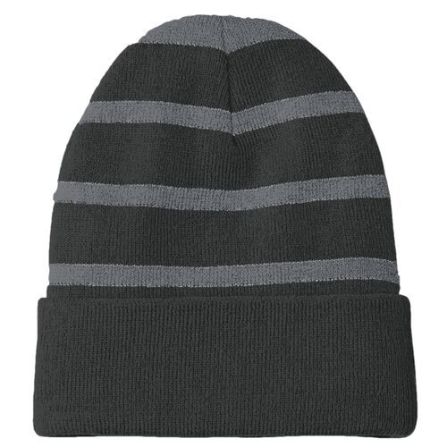 Striped Beanie with Solid Band Thumbnail